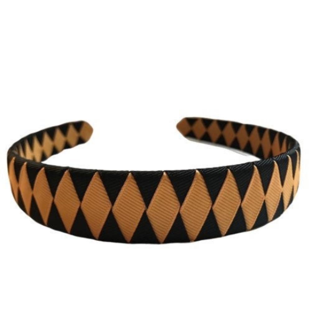 Saints Black Gold Grosgrain Ribbon Woven Headband